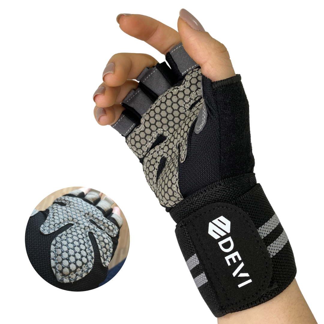 GUANTES CON MUÑEQUERAS- GRIS