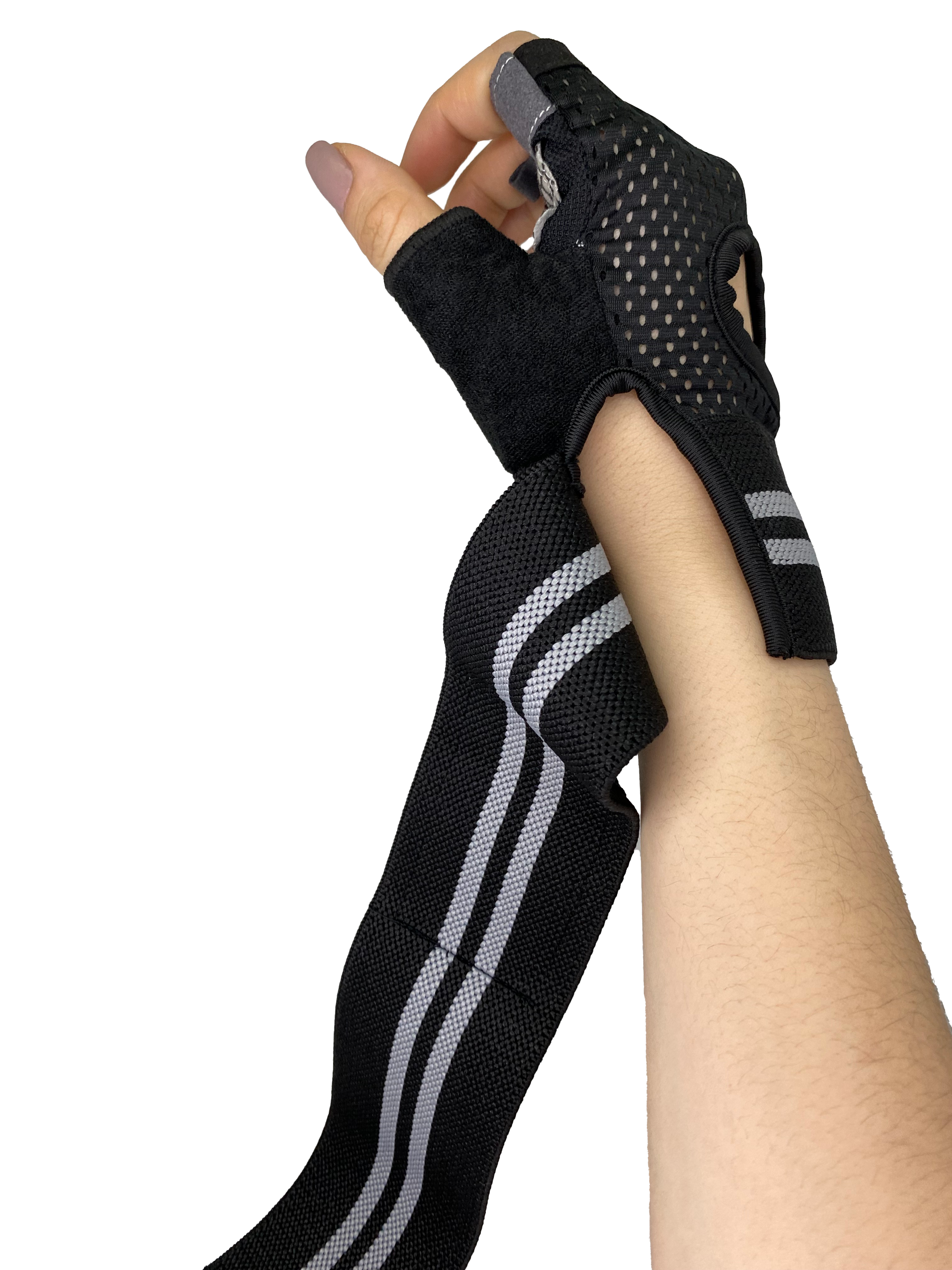 GUANTES CON MUÑEQUERAS- GRIS