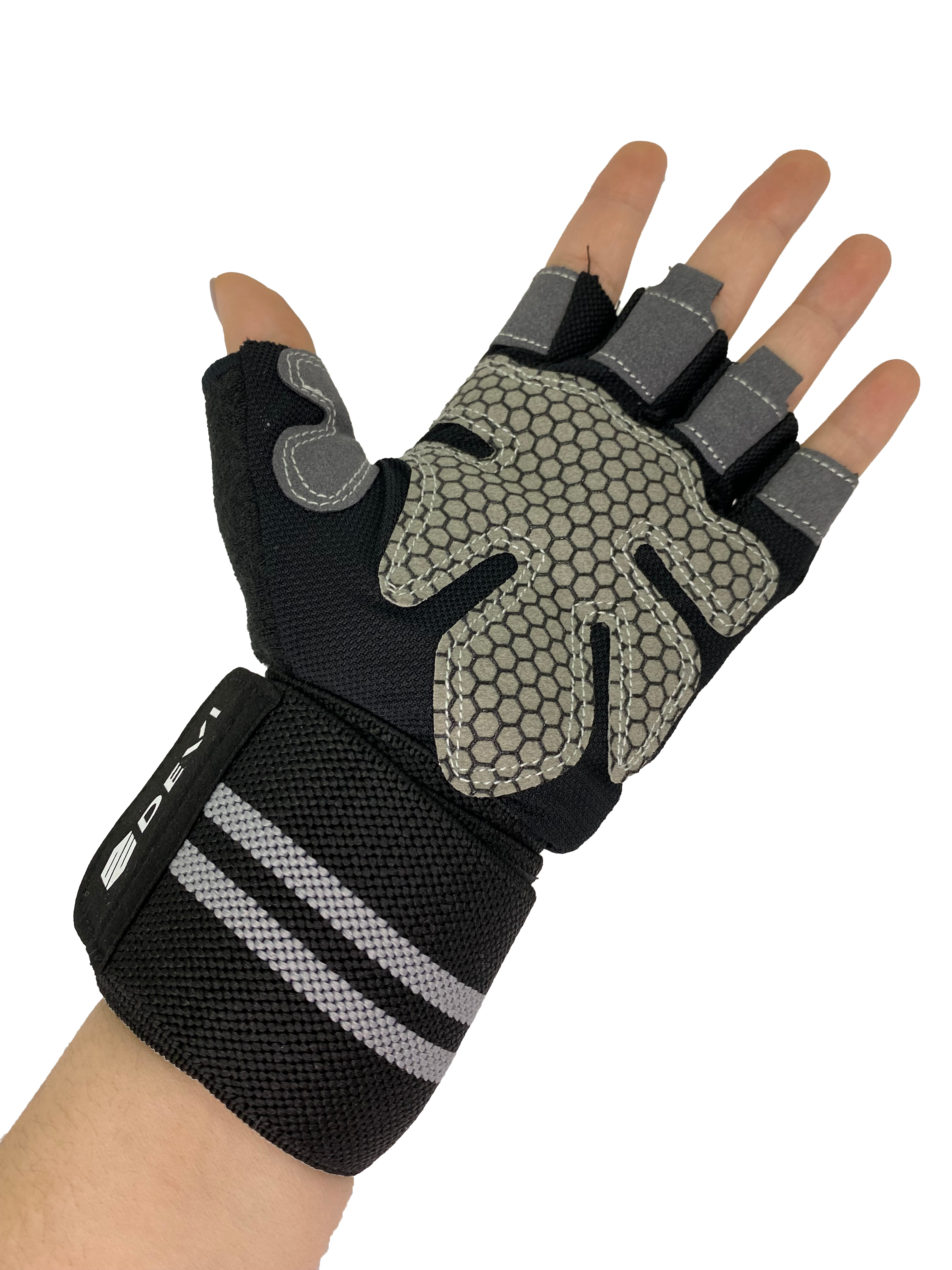 GUANTES CON MUÑEQUERAS- GRIS