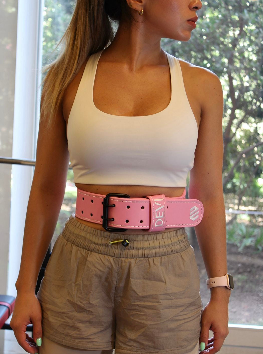 CINTURON CUERO 7MM GYM - BEIGE